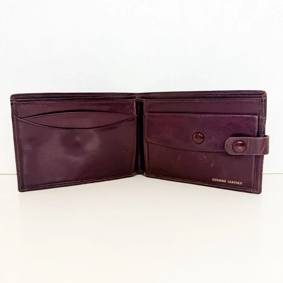 Vintage Florentine Cordovan Snap Closure Wallet with Gold Fleurs de Lis Accents - Picture 6 of 14